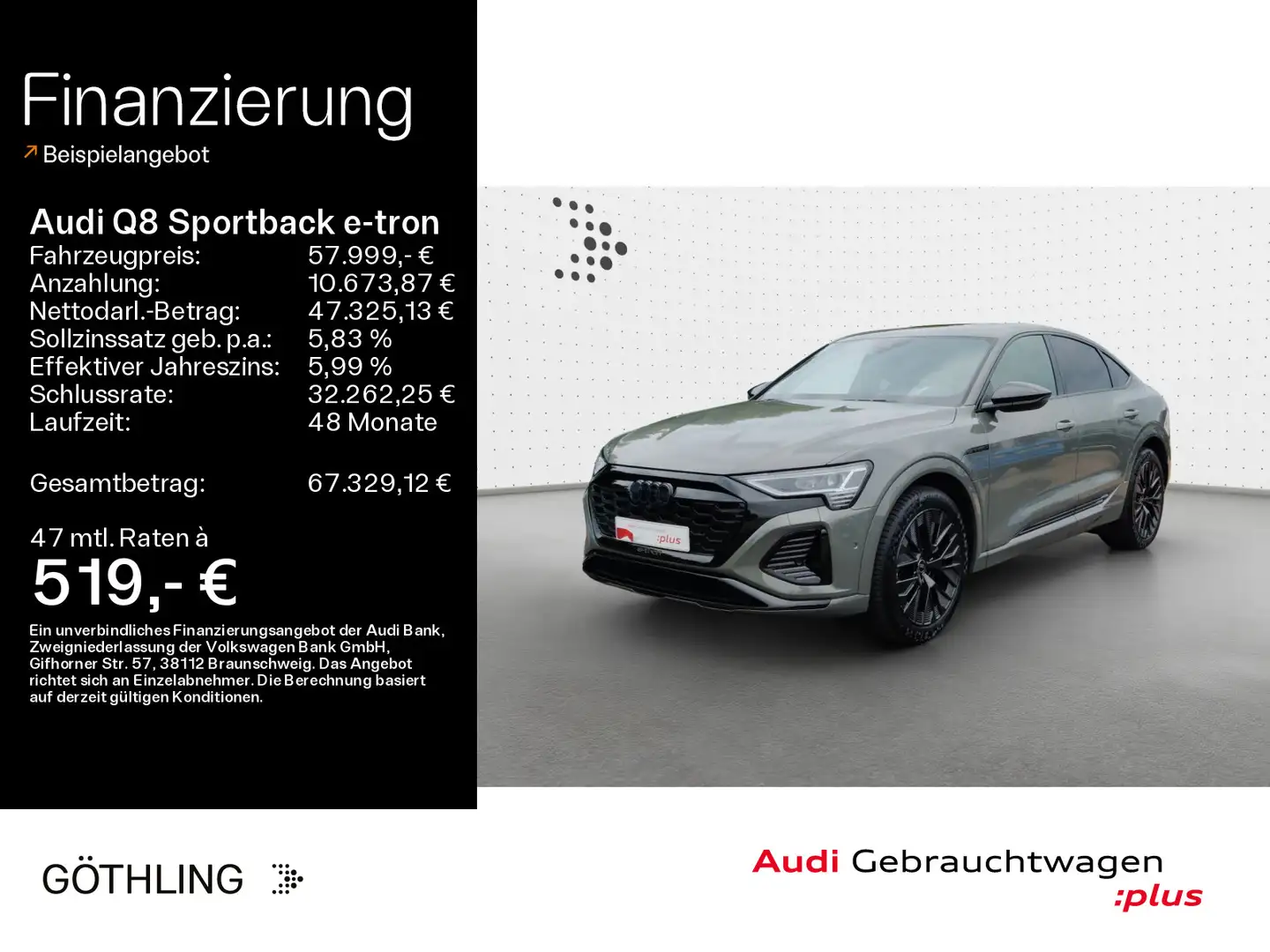 Audi Q8 e-tron 55 qu S line*Air*B&O*Pano*Ma Gris - 1