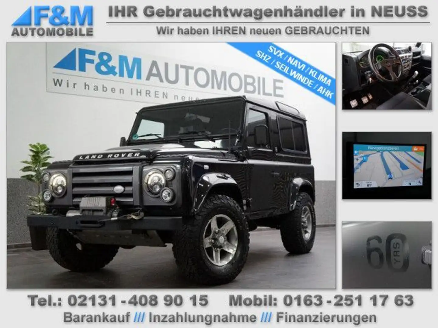 Land Rover Defender 90 Td4 Station Wagon SVX Klima AHK Seil Noir - 1
