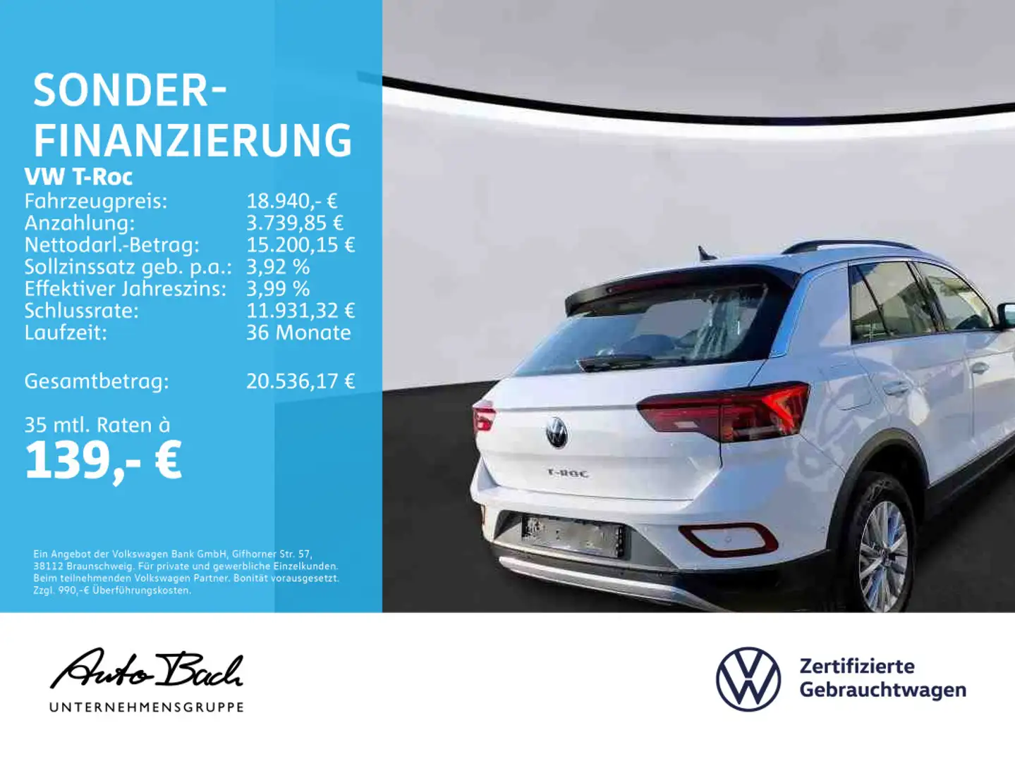 Volkswagen T-Roc 1.0 TSI Life,Digital Cockpit, App-Connect, Blanco - 2