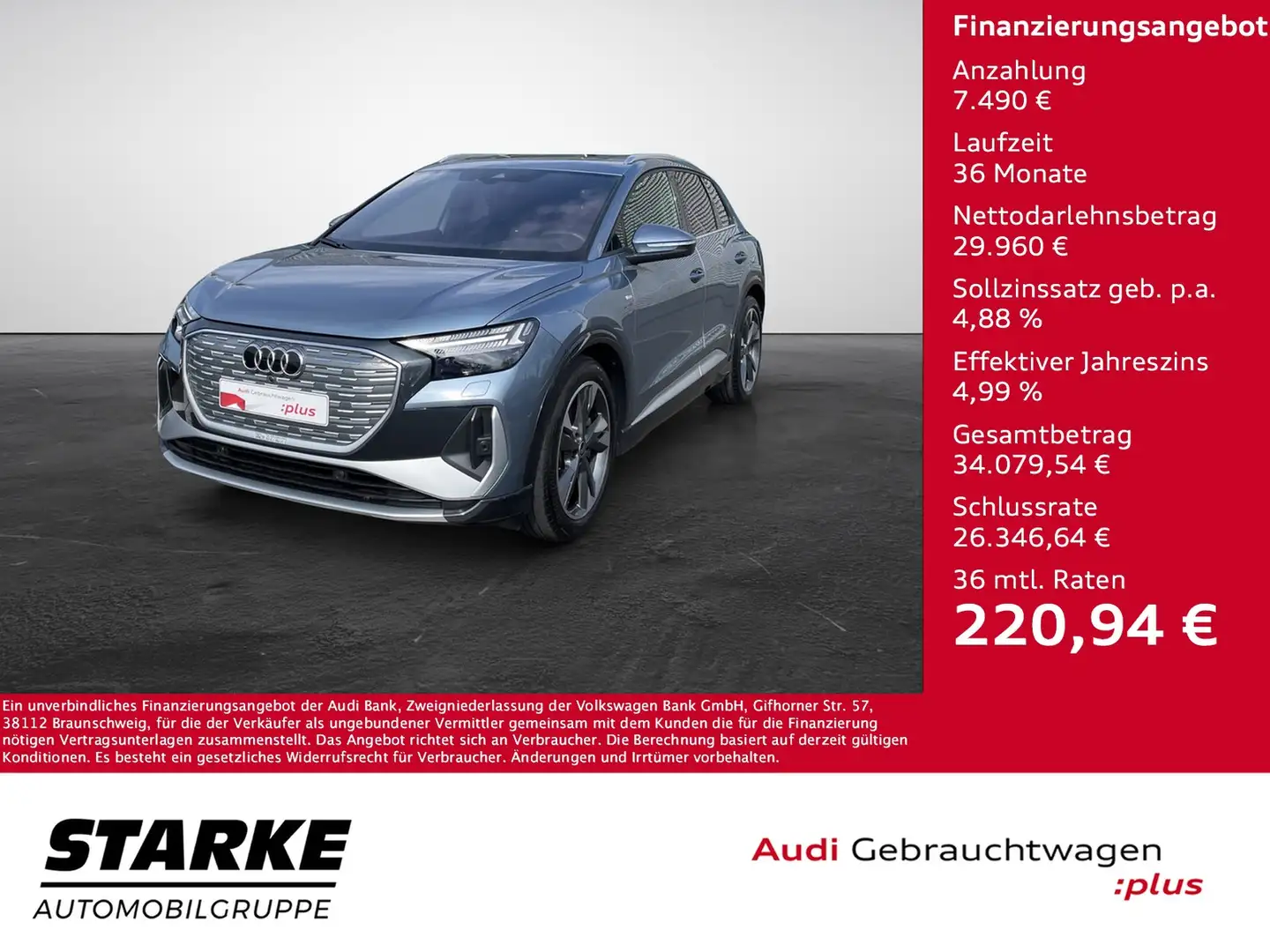 Audi Q4 e-tron 50 quattro Blau - 1