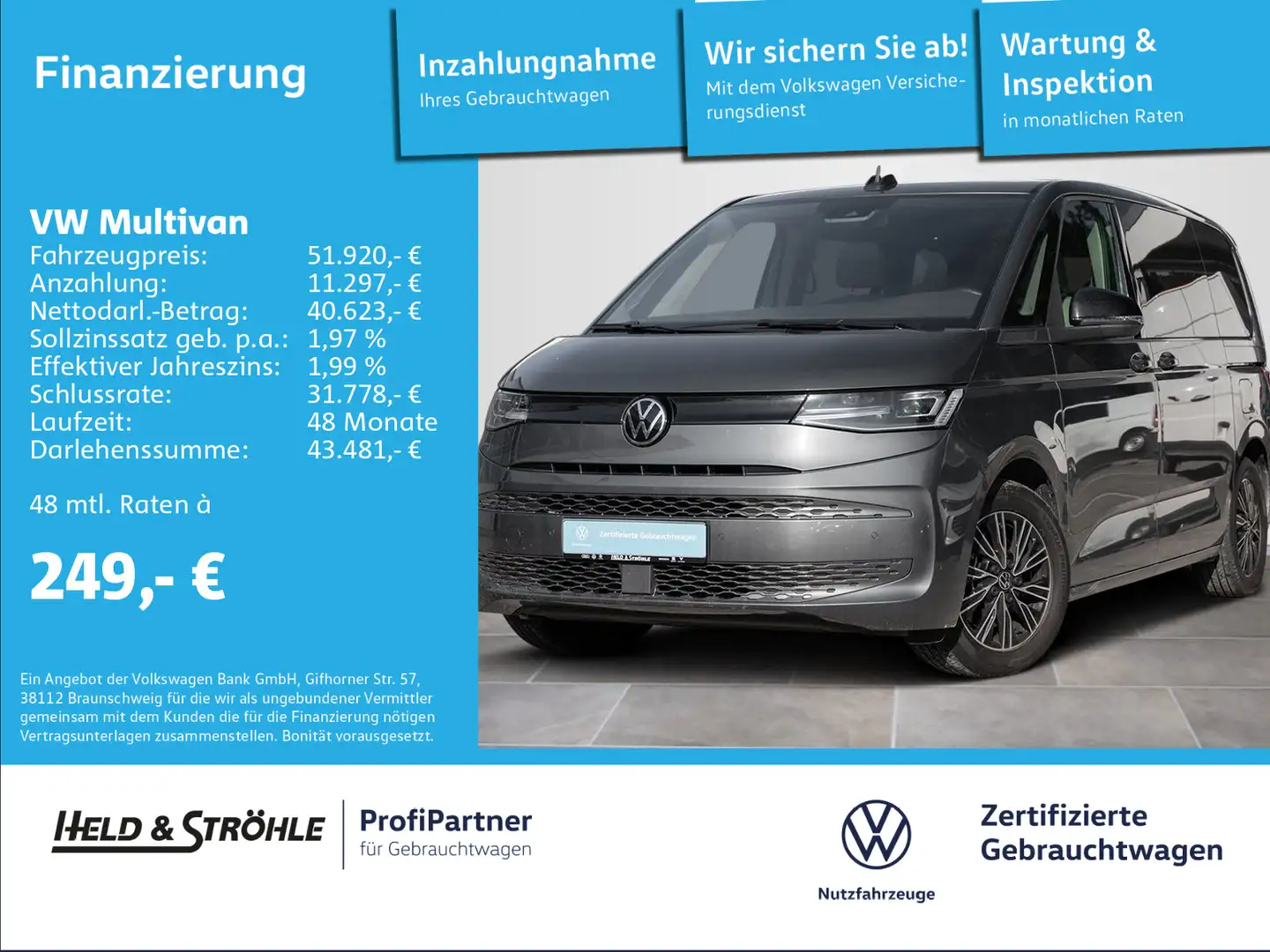 Volkswagen T7 Multivan 2.0 TDI DSG IQ NAV AHK STDHZG KAM DCC Gris - 1
