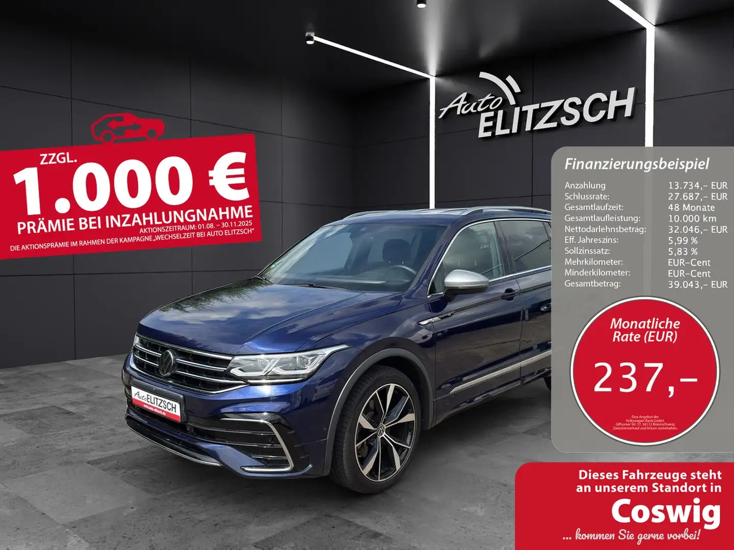 Volkswagen Tiguan Allspace TDI R-Line 4M DSG MATRIX AHK RFK H&K Blau - 1