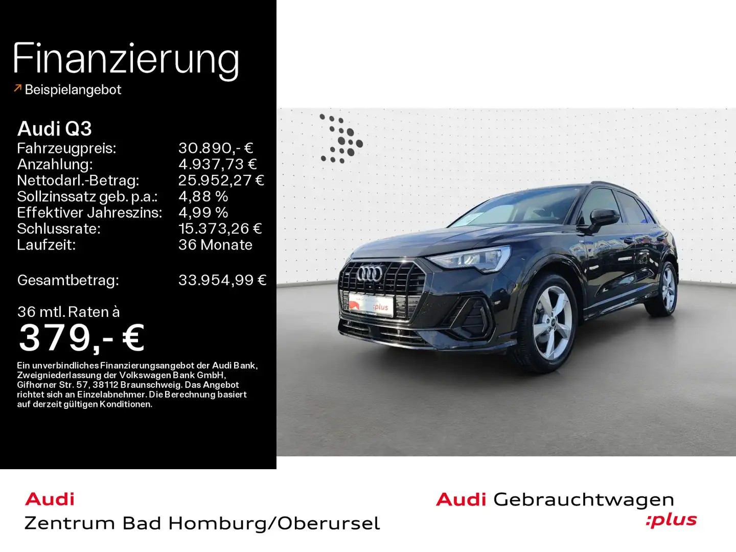 Audi Q3 SUV S line 35 TDI quattro*Einparkhilfe*Optikp Schwarz - 1