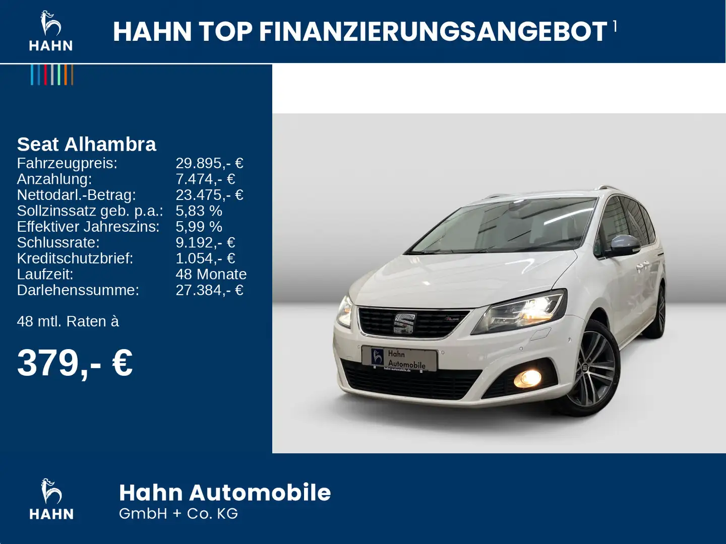 SEAT Alhambra 1.4 TSI DSG FR 7-Sitze AHK Navi Kamera Blanc - 2