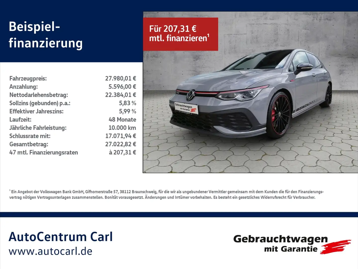 Volkswagen Golf VIII GTI Clubsport 2.0 TSI DSG BusinessPrem. KLIM Gris - 1