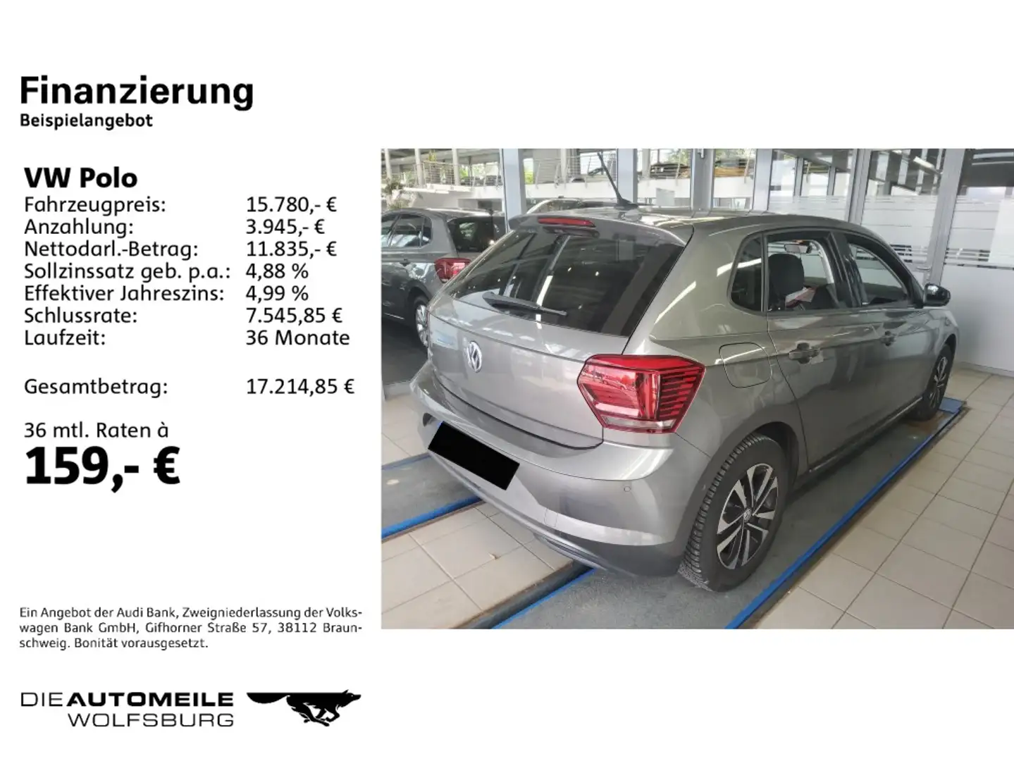 Volkswagen Polo 6 VI 1.0 TSI IQ.DRIVE ACC/Rückkam/Multilenk Grau - 2