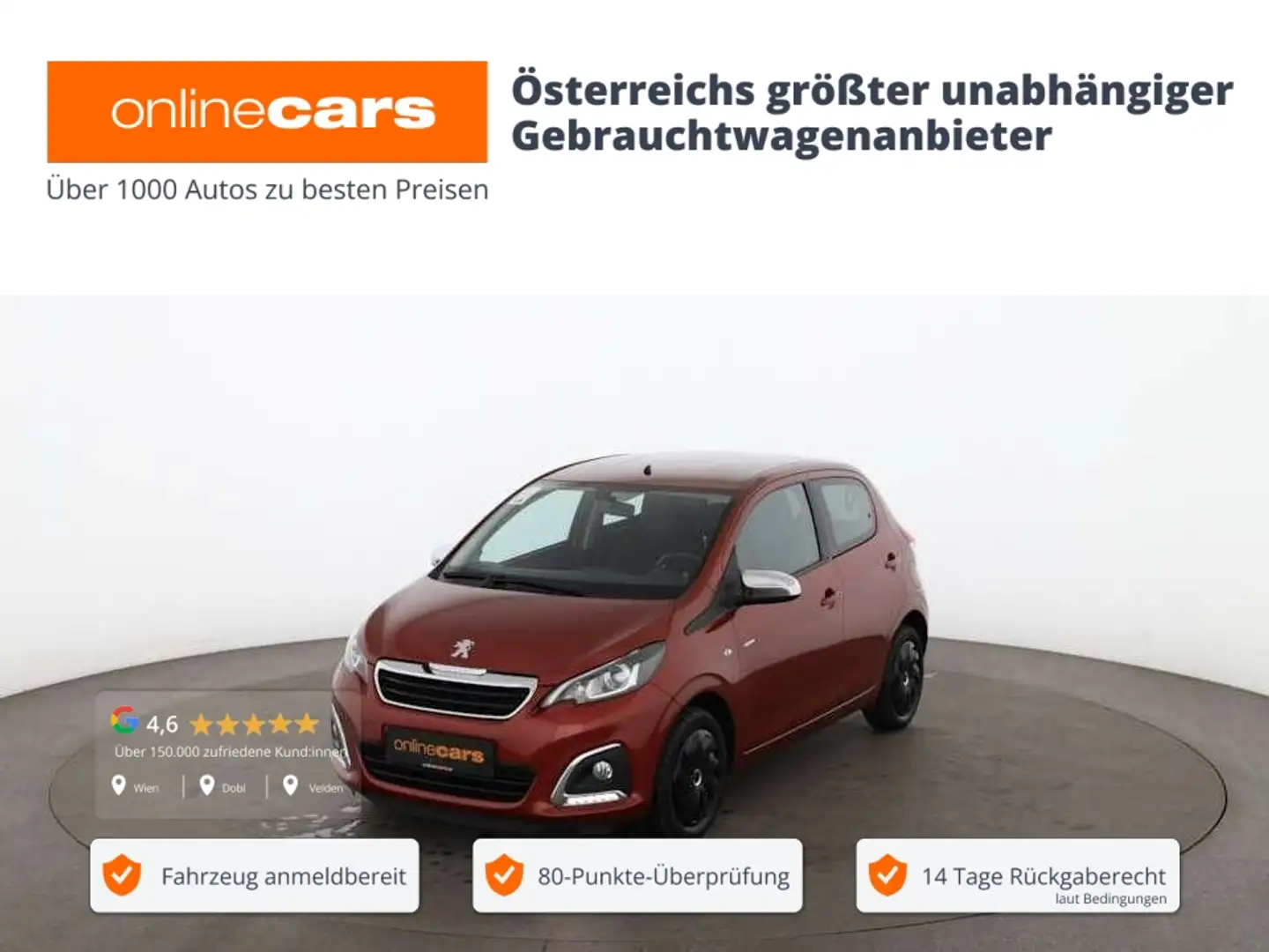 Peugeot 108 1.0 VTi Style R-CAM SITZHZG TEMPOMAT KLIMA Rot - 1