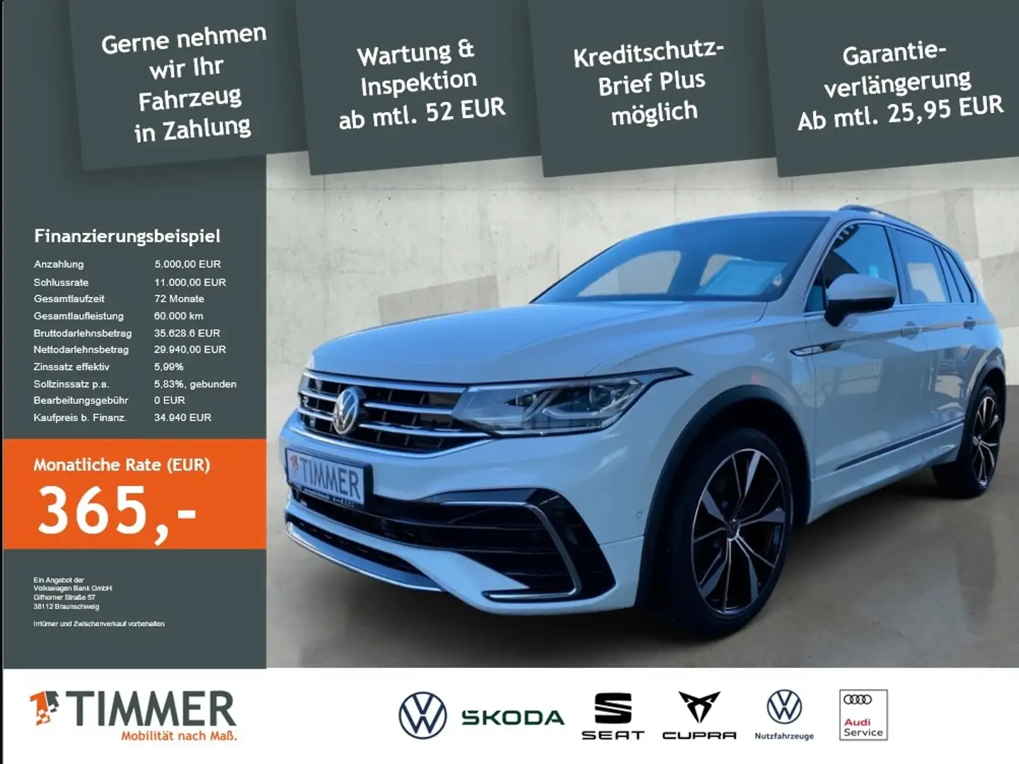 Volkswagen Tiguan 2.0 TDI 200PS DSG 4x4 R-LINE*AHK*MATRIX*DCC*VIRTU Weiß - 2