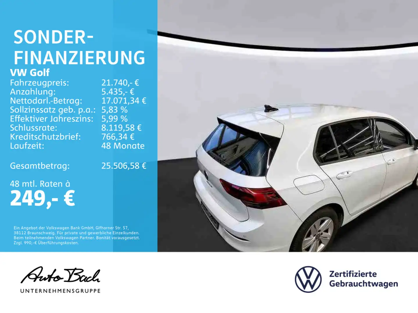 Volkswagen Golf VIII 1.5 TSI Life, Navi, LED, Rückfahrkamer Weiß - 2