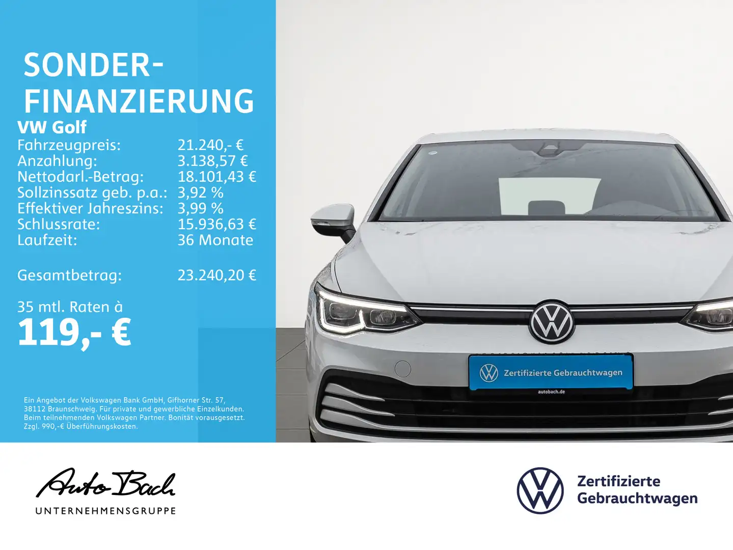 Volkswagen Golf VIII 1.5 TSI Life, Navi, LED, Rückfahrkamer Weiß - 2