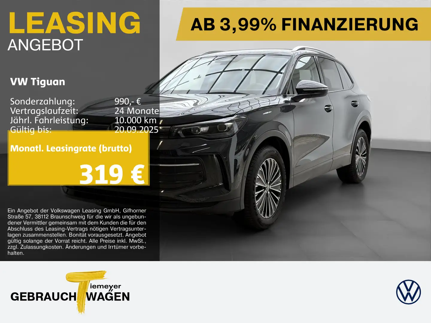 Volkswagen Tiguan 2.0 TDI DSG LIFE LED+ AHK WINTERPKT KAMER Grigio - 1