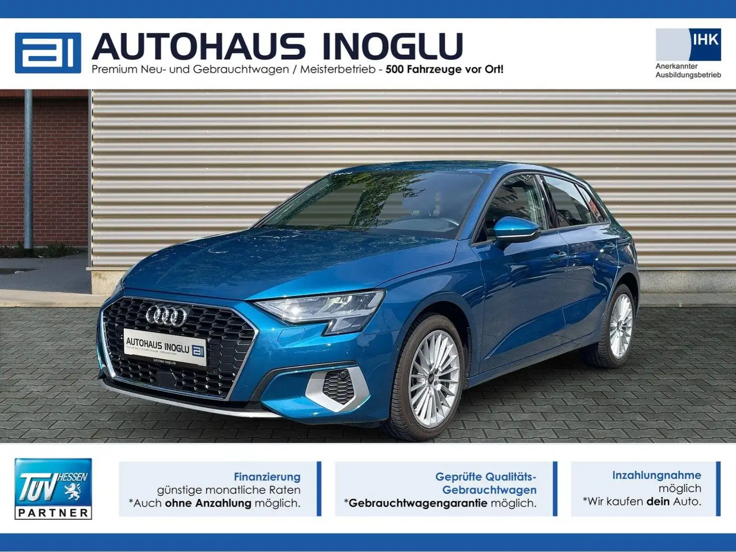Audi A3 Sportback 40 qu. advanced S-tronic R-Kam+ACC+ Bleu - 1