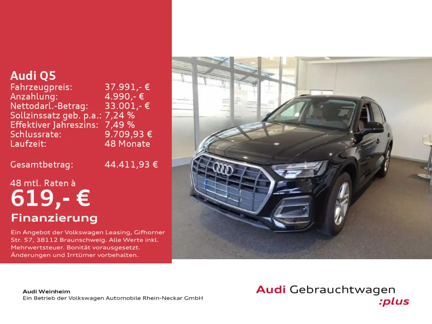 Audi Q5 40 TDI quattro LED S-tronic Navi Leder uvm Schwarz - 2
