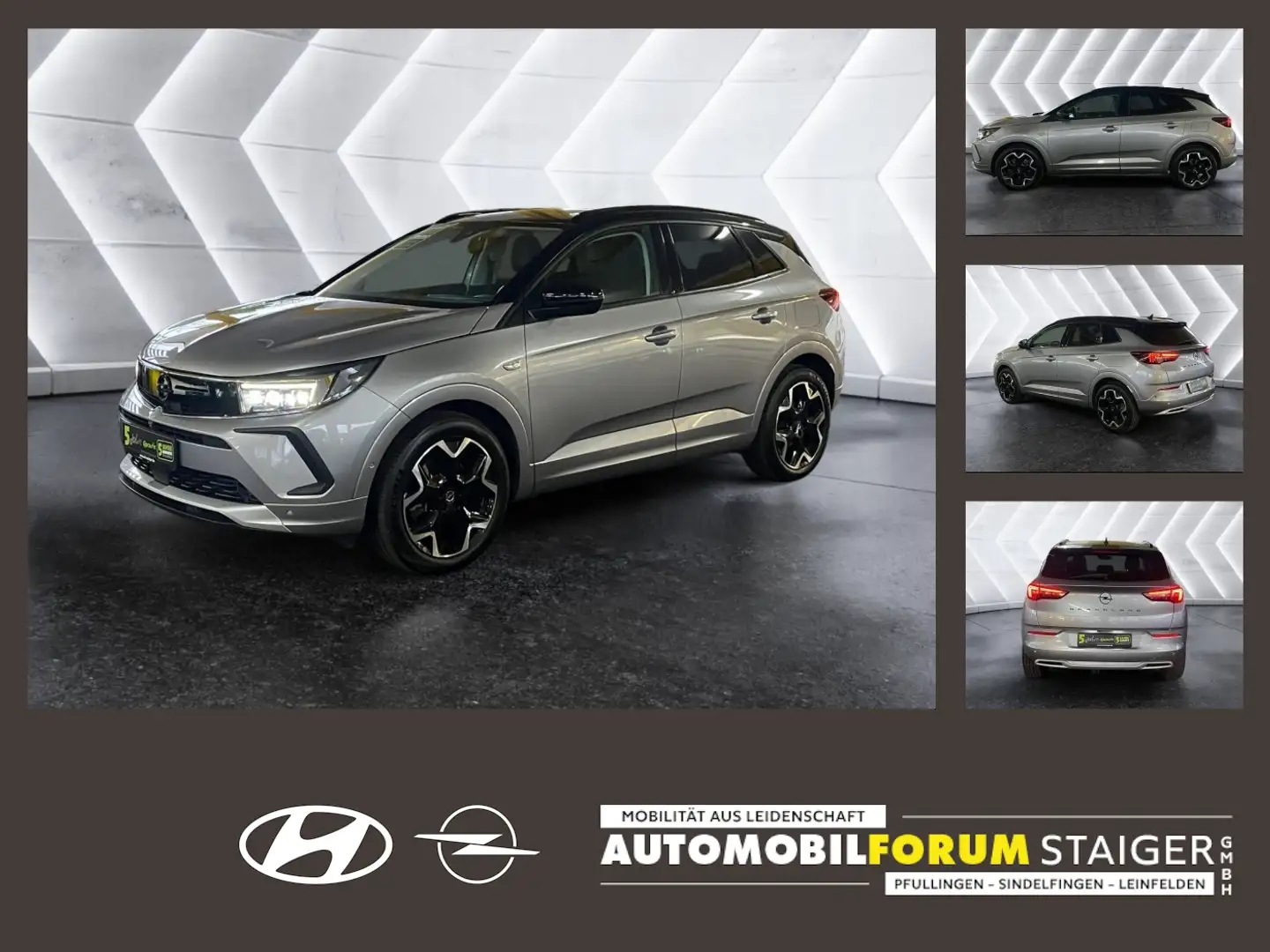 Opel Grandland 1.6 Turbo Ultimate 360 AUT Alcant. LED Grau - 1