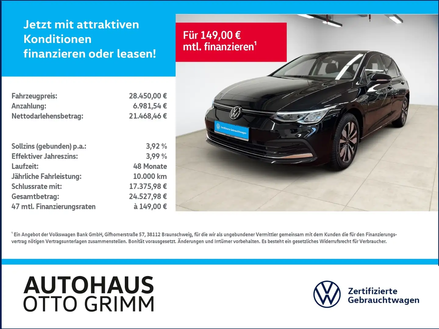 Volkswagen Golf VIII 2.0 TDI Move DSG LED AHK Kamera Schwarz - 1