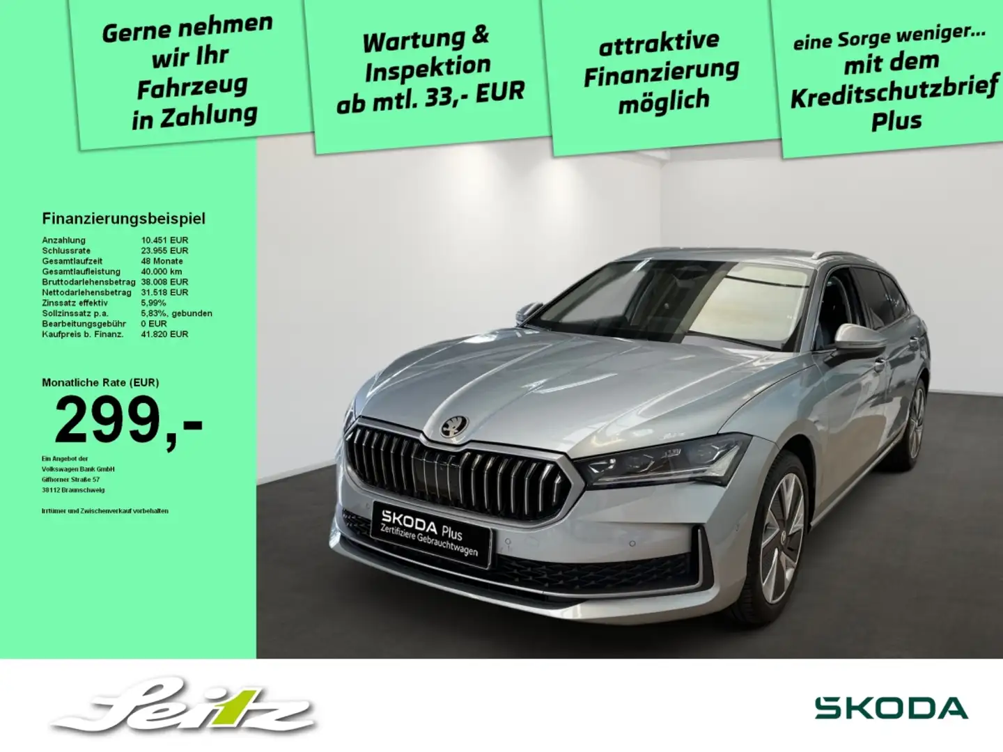 Skoda Superb Combi 1.5 TSI Selection *AHK*MATRIX*KAMERA*SITZH* Silber - 1