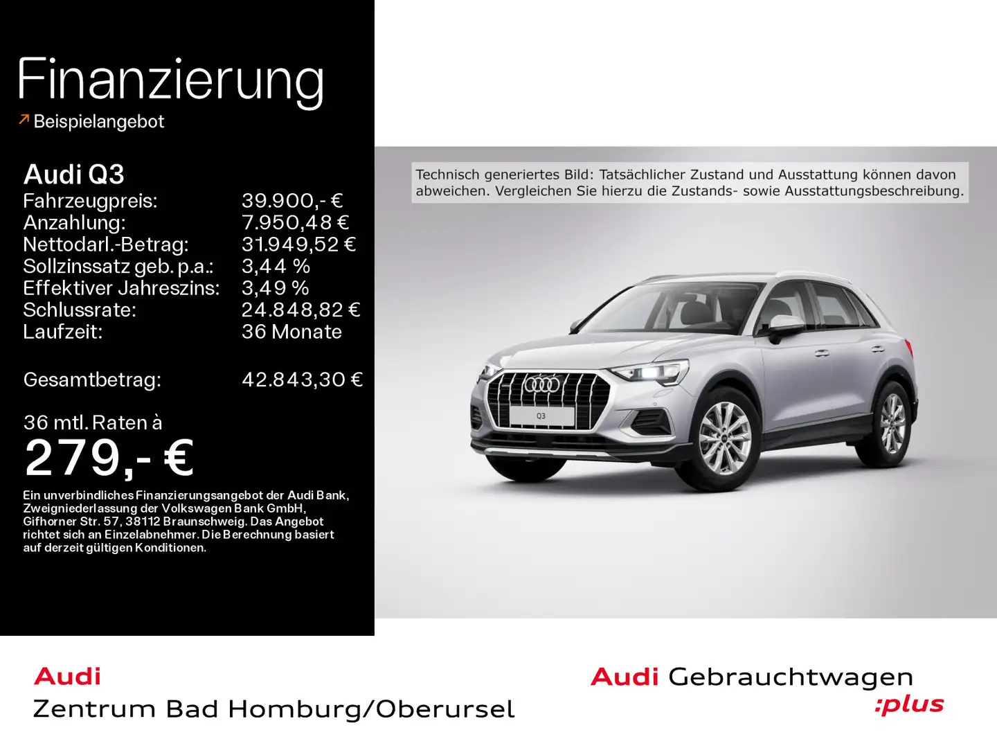 Audi Q3 advanced 40 TFSI quattro*Navi*Alu*PDC*Virtual Argent - 1