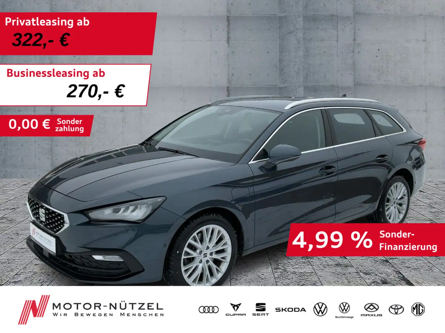 SEAT Leon ST 1.4 TSI eHybrid LED+ACC+AHK+NAVI+SHZ+RFK Grau - 1