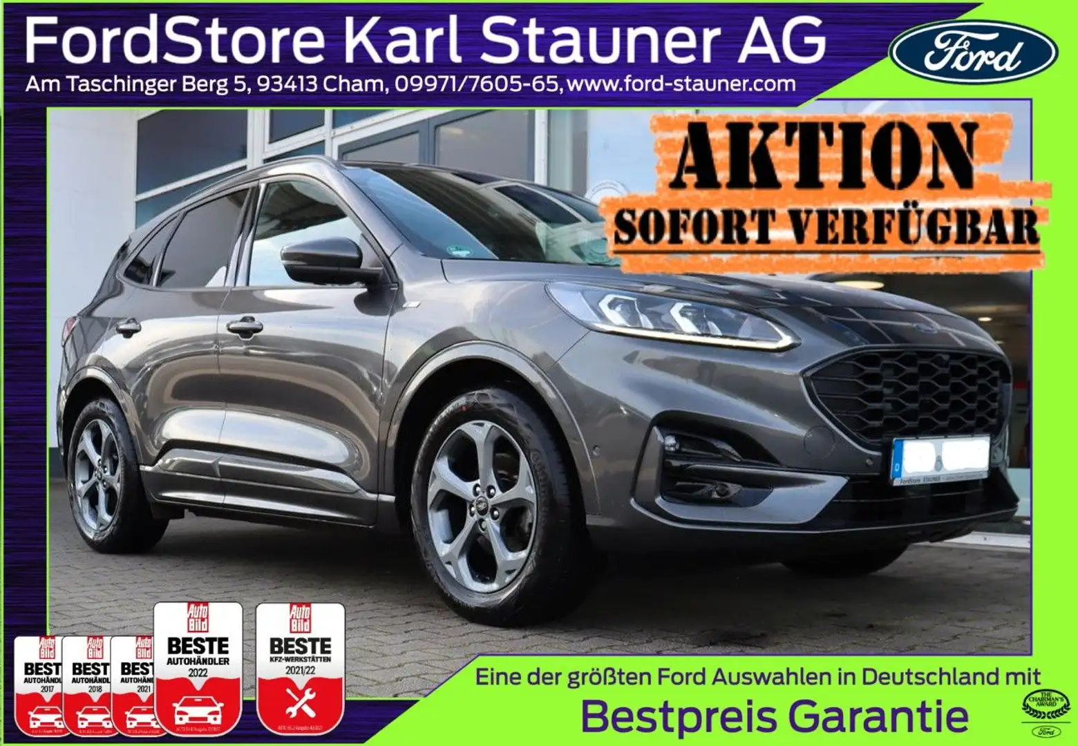 Ford Kuga ST-Line X 2.5 FHEV LED ACC Kamera GARANTIE Grau - 1