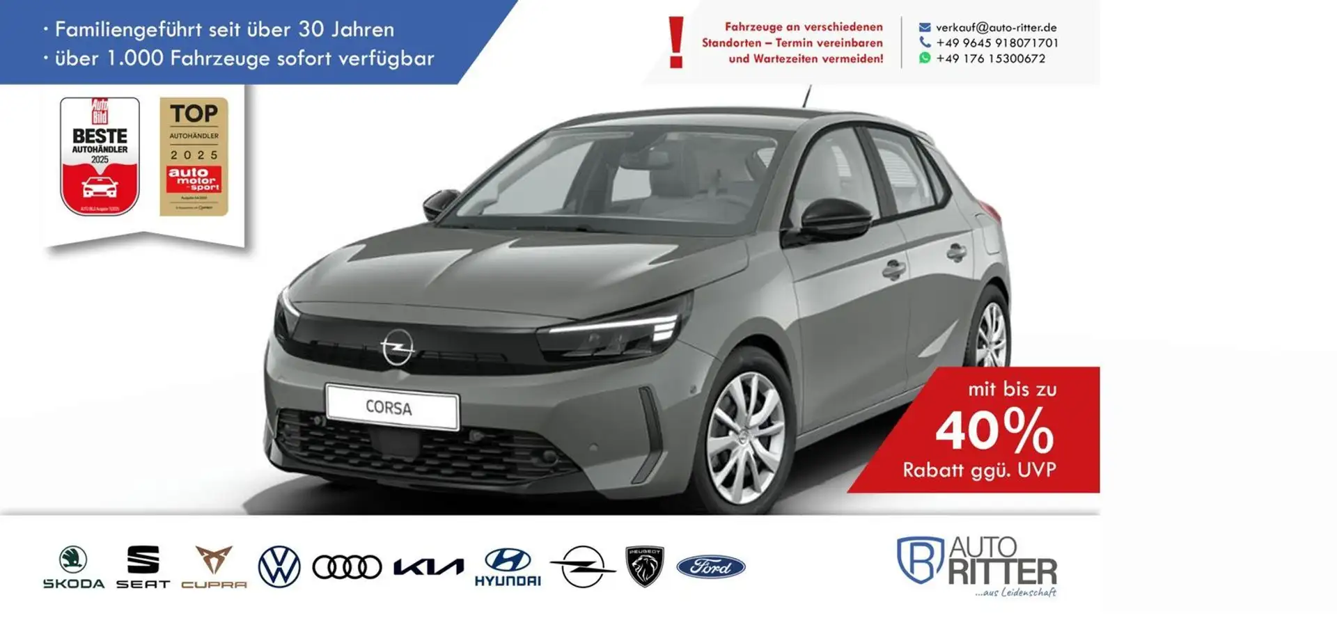 Opel Corsa Edition LED|Carplay|Klima|PDC|SHZ|DAB Grau - 1