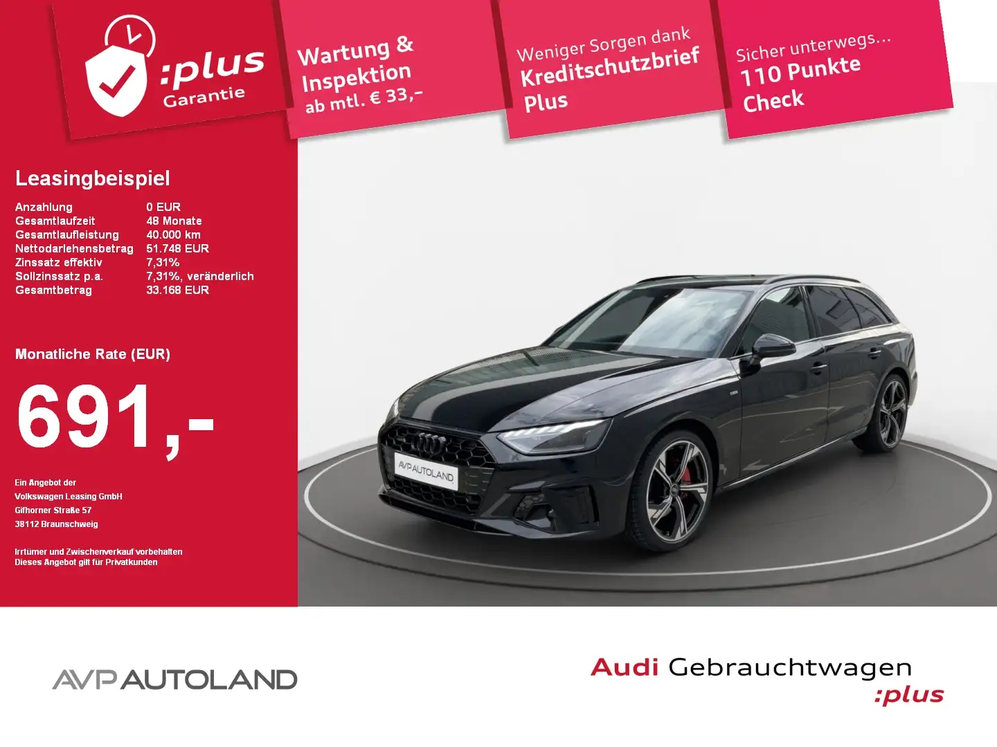 Audi A4 Avant 40 TDI quattro S tronic S line | AHK Schwarz - 1