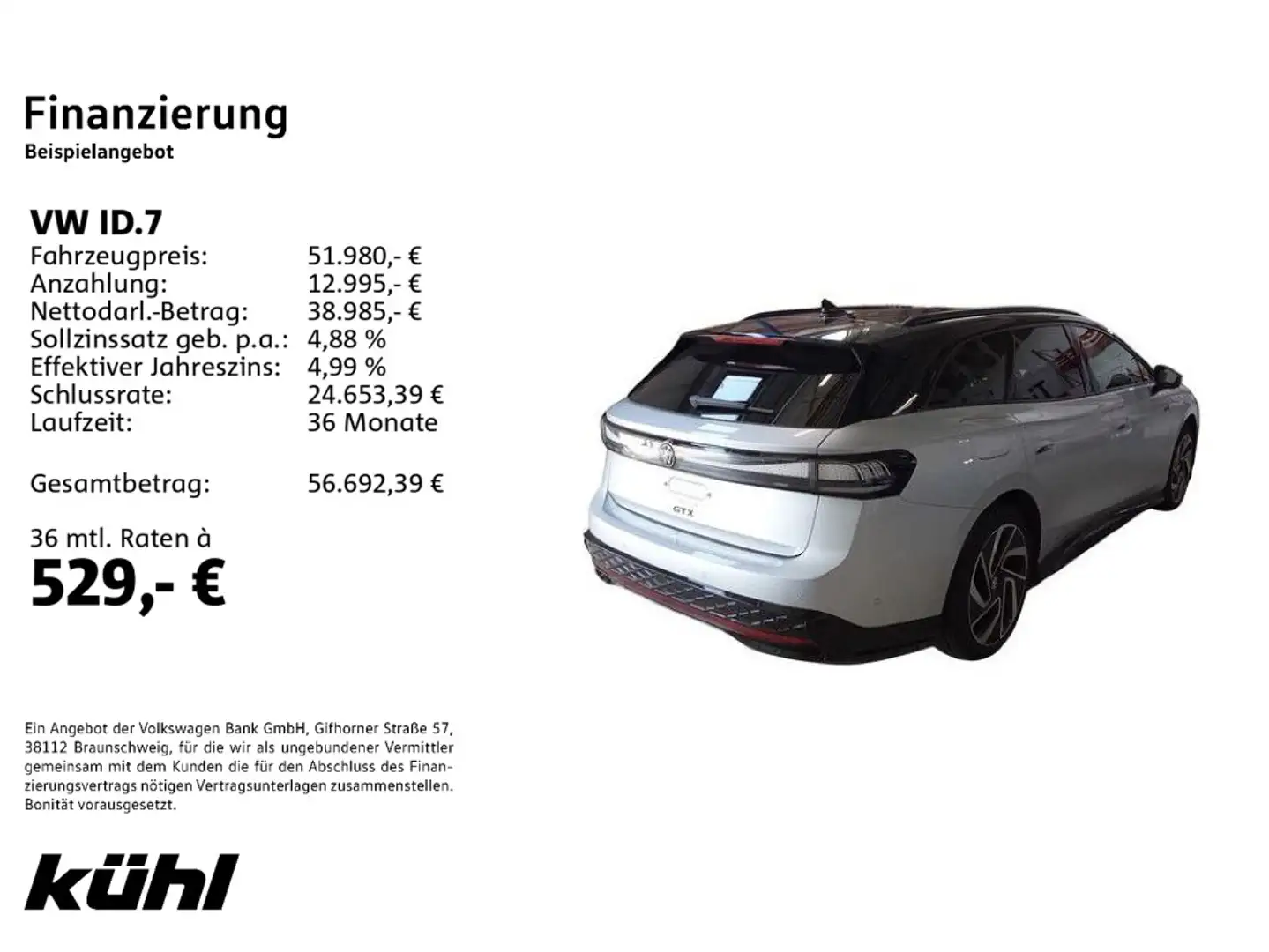 Volkswagen ID.7 Tourer GTX 4M IQ.Light/ACC/HuD/360°/App/Nav Silber - 2