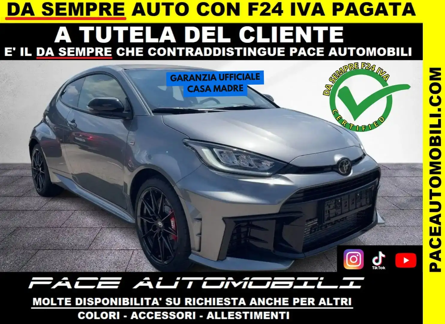 Toyota Yaris GR CIRCUIT 1.6 TURBO 280 CV TORSEN 18"FORGIATI LED Grigio - 1