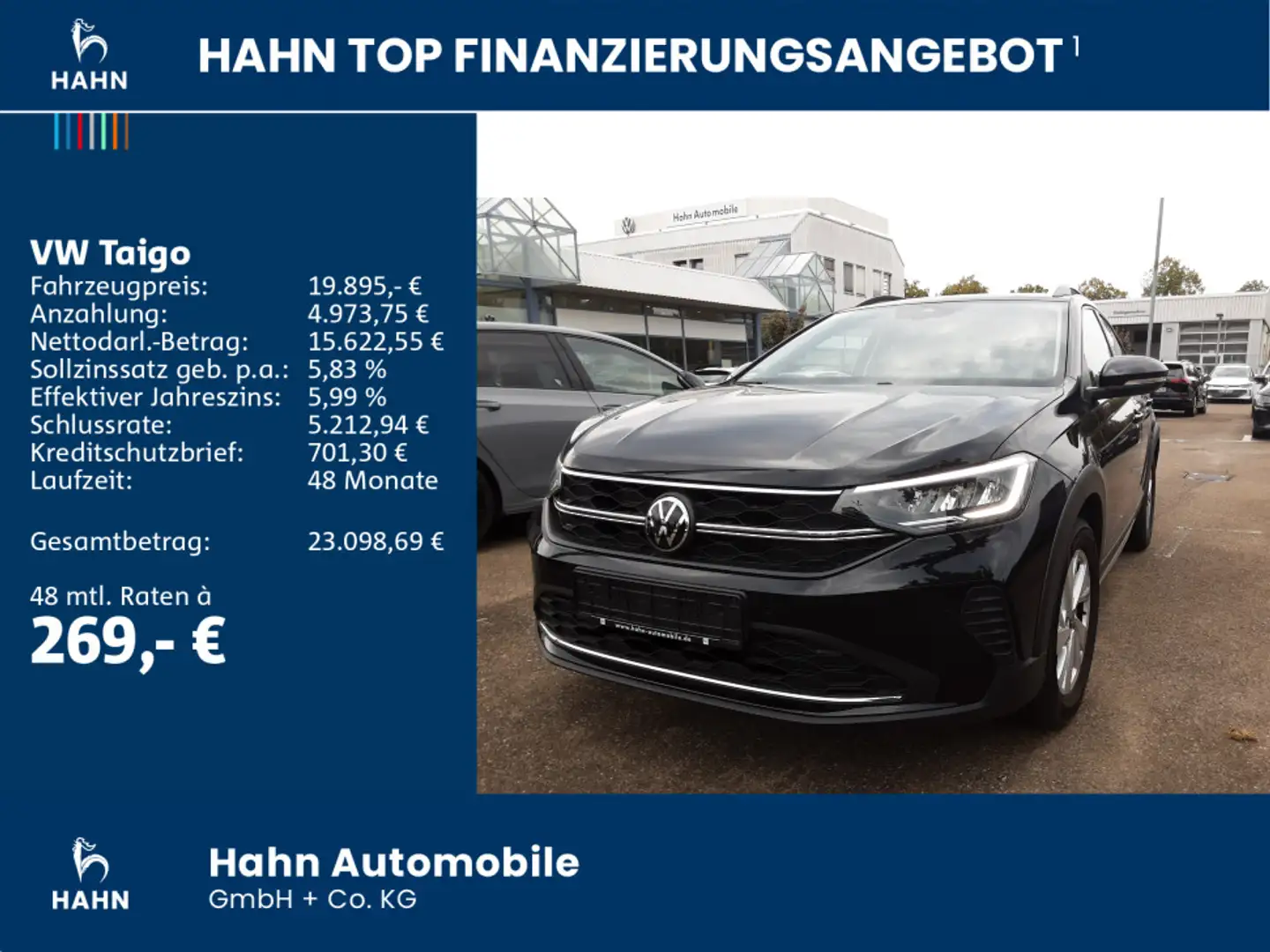 Volkswagen Taigo Life 1.0 TSI LED CAM App-Connect Digital C Schwarz - 2