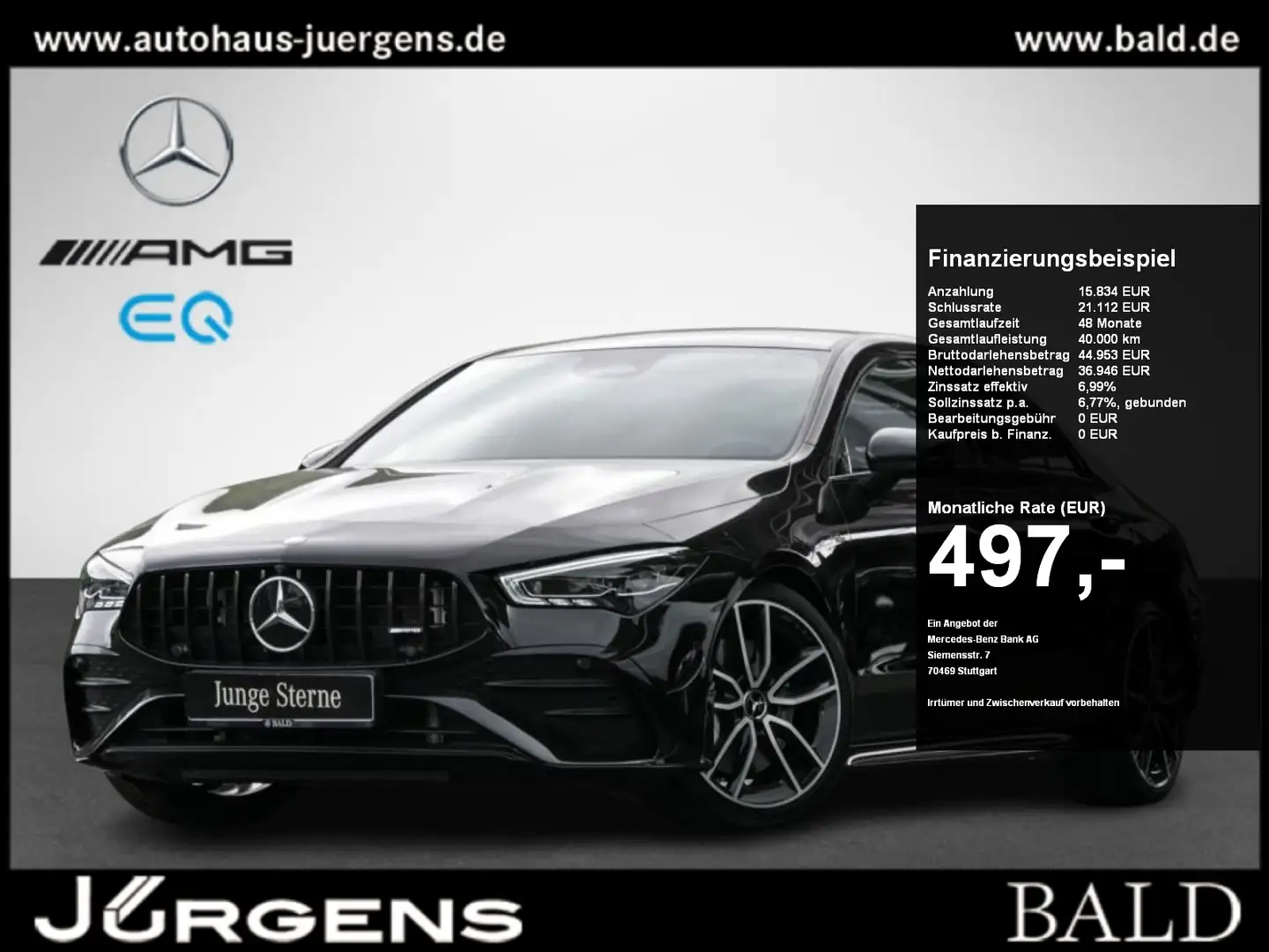 Mercedes-Benz CLA 35 AMG 4M Wide/ILS/Pano/360/HUD/Totw/Night Schwarz - 1