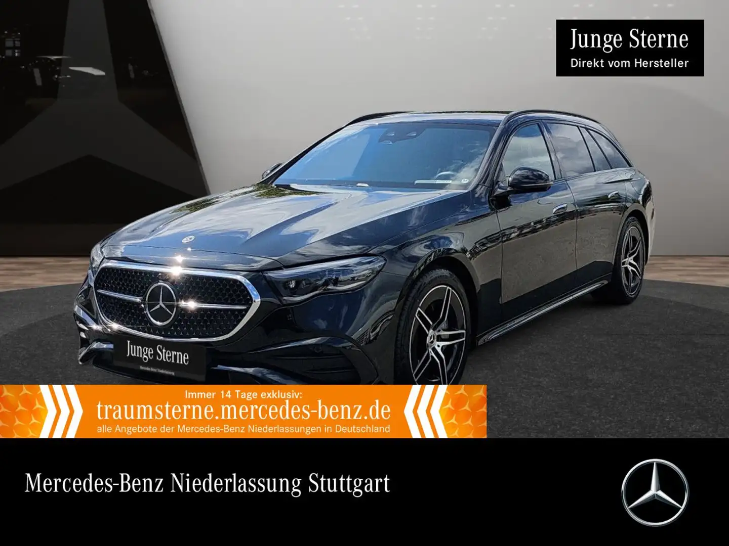 Mercedes-Benz E 300 e T Hybrid AMG Fahrass 360° Burmester Distr. Schwarz - 1