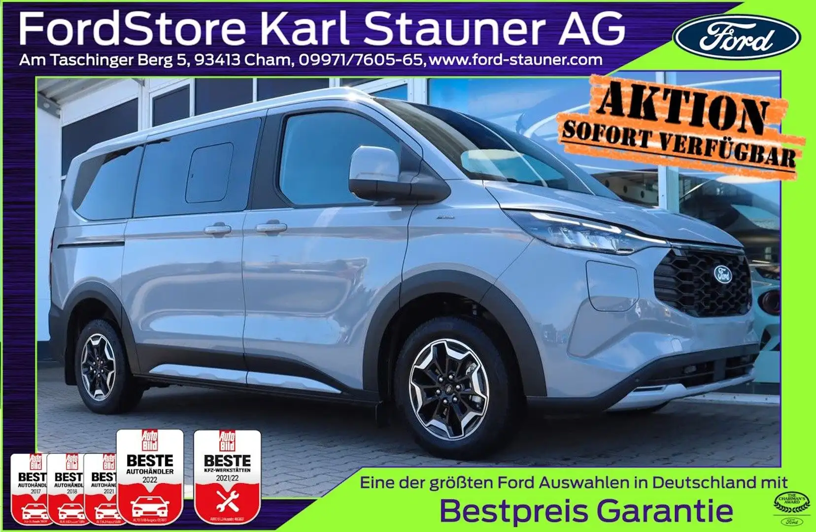 Ford Tourneo Custom Active PHEV 340/L1 B&O 0,0%* FIN Grau - 1
