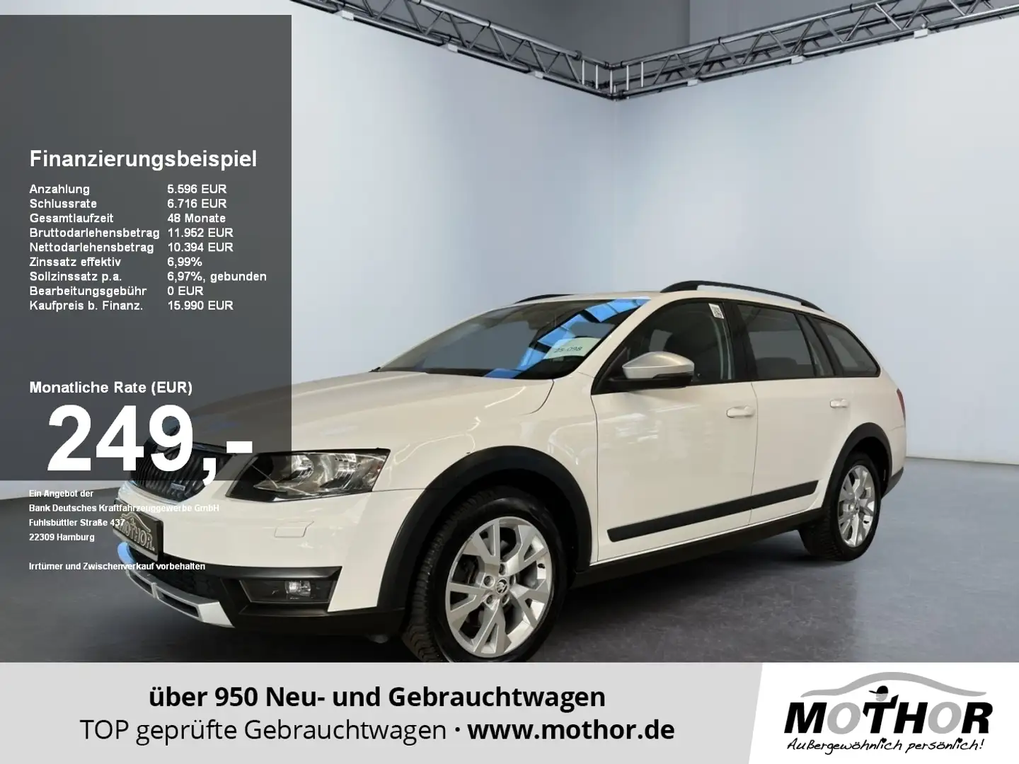 Skoda Octavia Combi Scout 2.0TDI 4x4 DSG Tempomat Blanc - 1