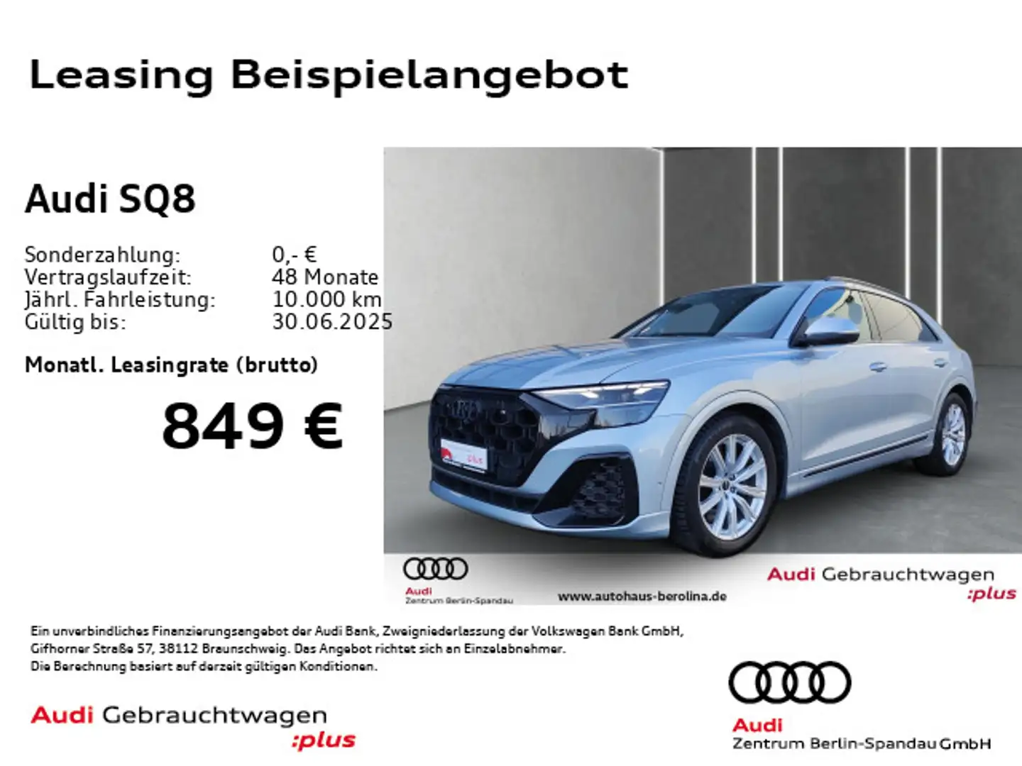 Audi SQ8 *MATRIX*HuD*AHK*360°*Opt.-Schwarz+* Argent - 1