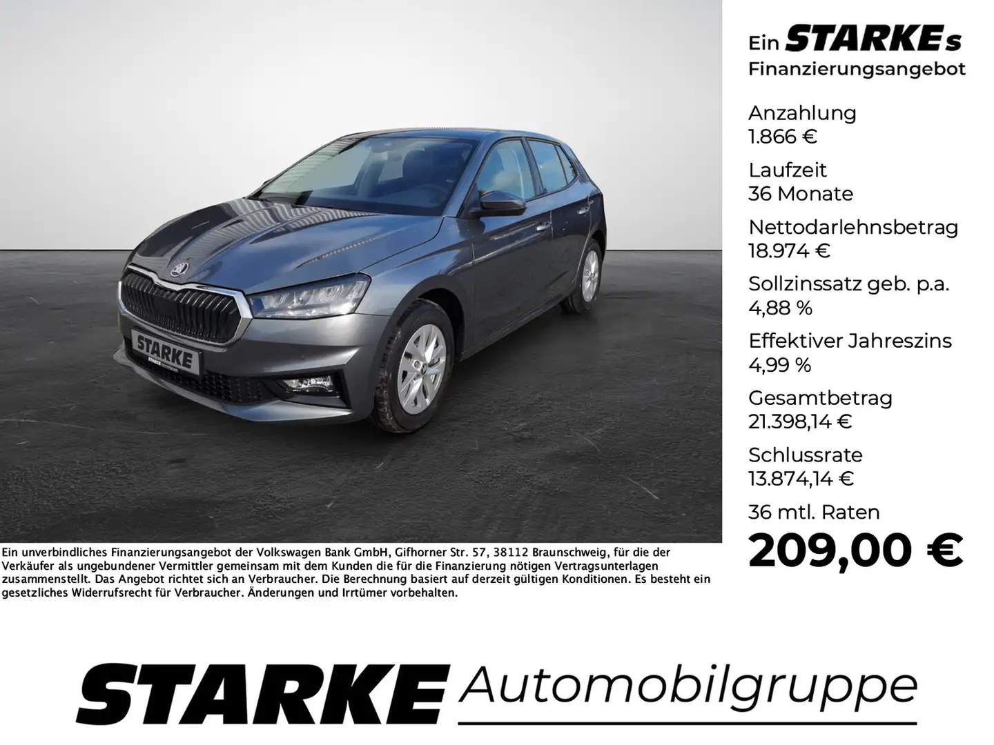 Skoda Fabia 1.0 TSI DSG Selection Grau - 1