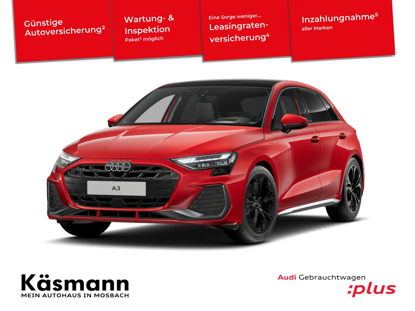 Audi A3 S line 30TFSI AHK HUD PANO SONOS Rot - 1