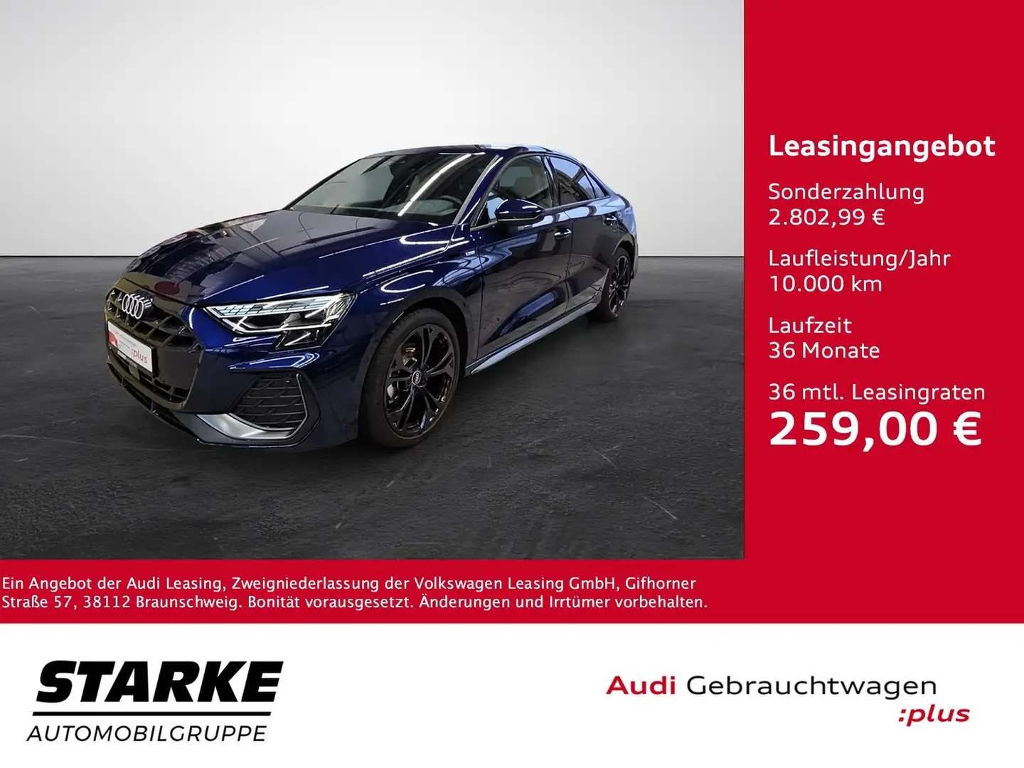 Audi A3 Limousine 30 TFSI S tronic S line NaviPlus LED ... Blau - 1