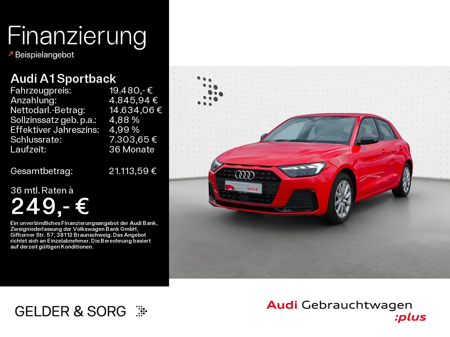 Audi A1 1.0 TFSI Navi*LED*Virtual*Tempomat* Rouge - 1