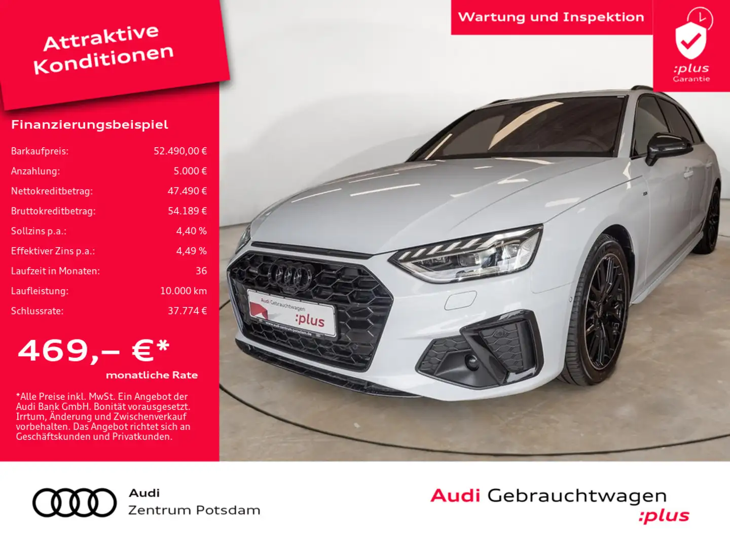 Audi A4 Avant S line 40 TFSI quattro MATRIX NAVI A Weiß - 1