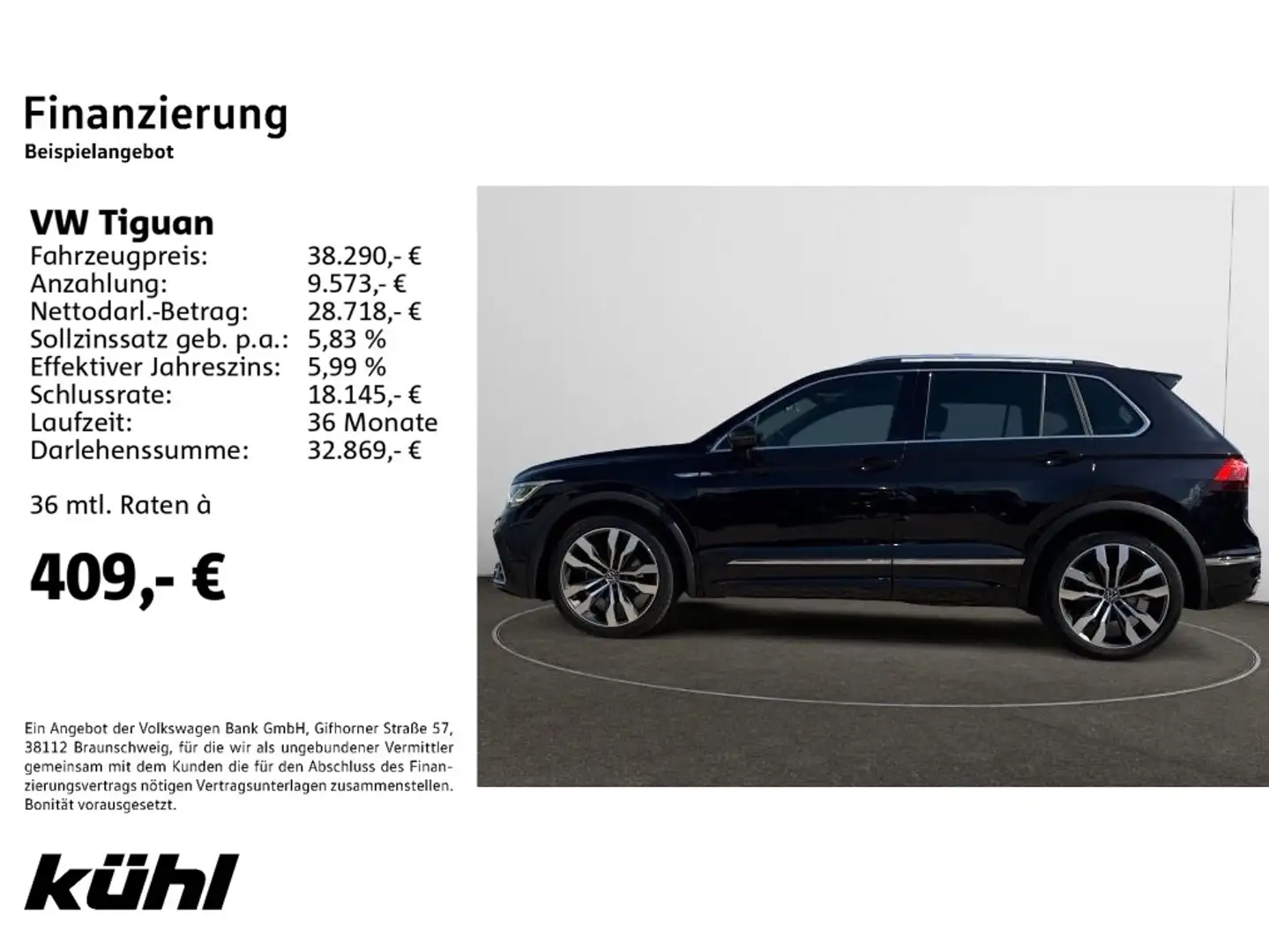 Volkswagen Tiguan 2.0 TDI DSG R-Line Navi,AHK,Pano,Matrix,, Schwarz - 2
