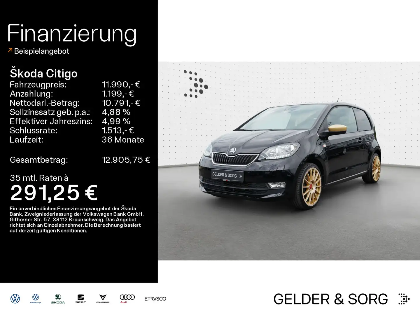 Skoda Citigo 1.0 MPI EPH*DAB*Sound*Pano*Bluetooth*17" Zwart - 1