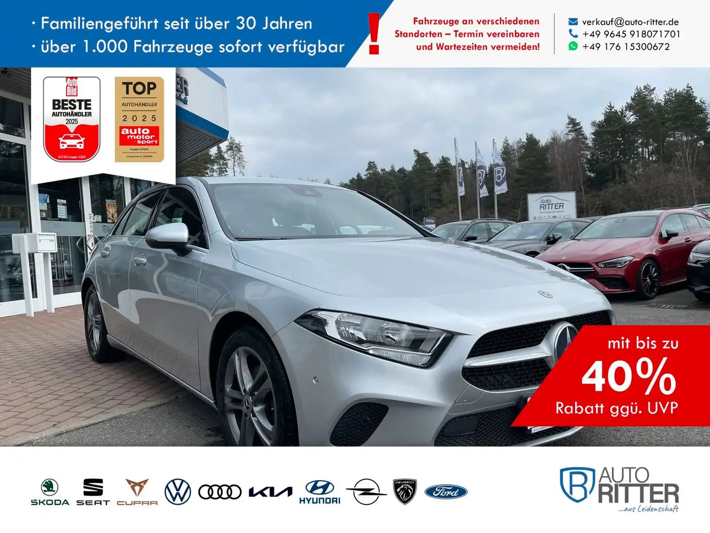 Mercedes-Benz A 200 Navigation|Leder|SHZ|PDC Argent - 1
