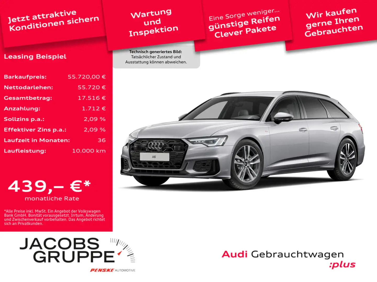 Audi A6 Avant 50 TDI quattro S line Matrix-LED*ACC*Kamera * Silber - 1
