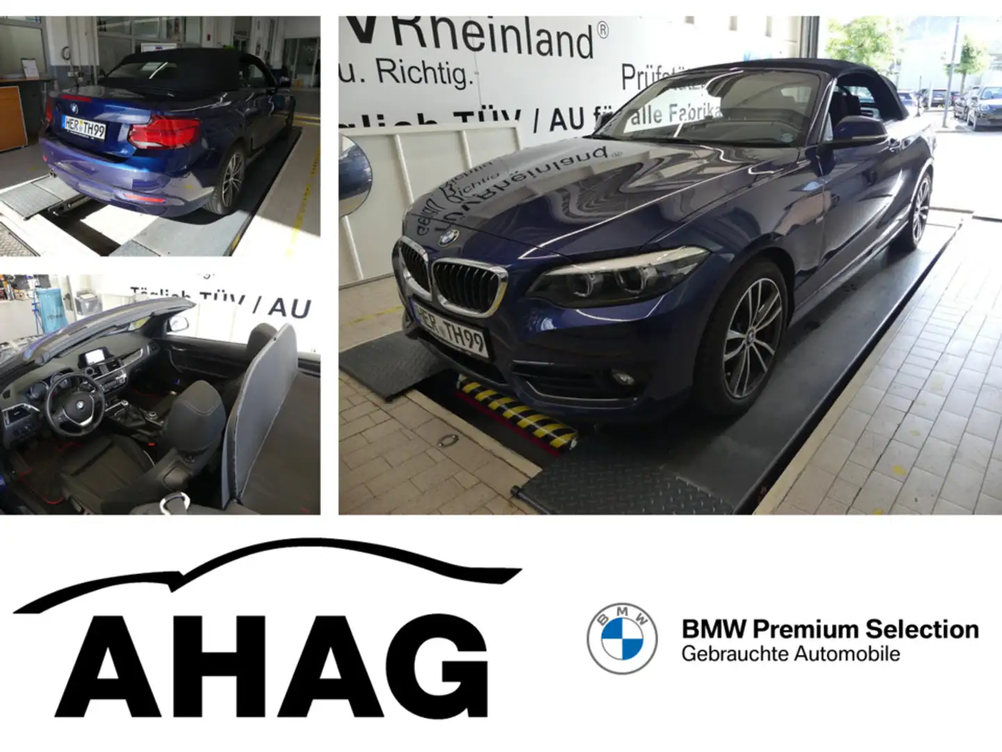 BMW 218 d Cabrio Sport Line Navi Business Sportsitze Blau - 1
