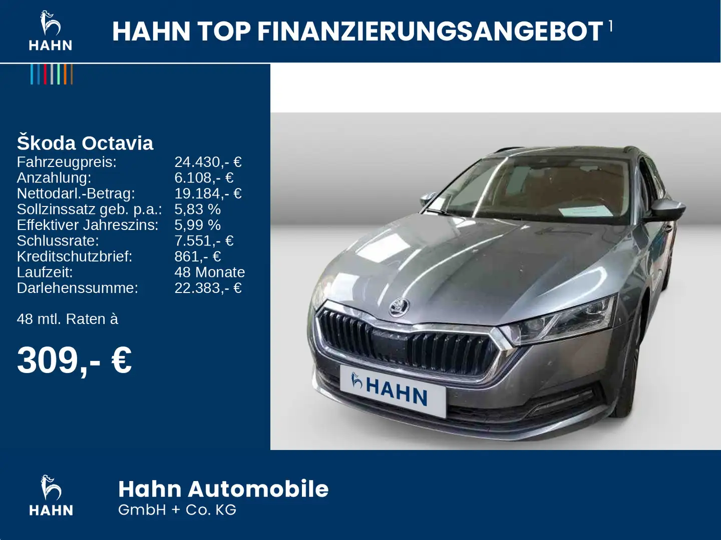 Skoda Octavia Combi 2.0TDI DSG Tour AHK-Vorb. LED Navi Grau - 2