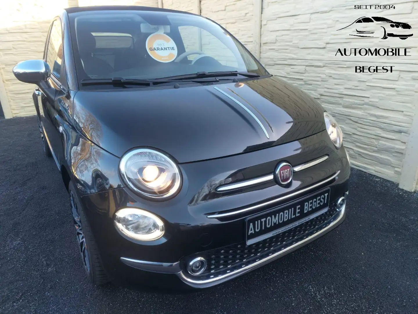 Fiat 500C CABRIO"DOLCEVITA"+LED+TEILLEDER+GARANTIE! Noir - 1