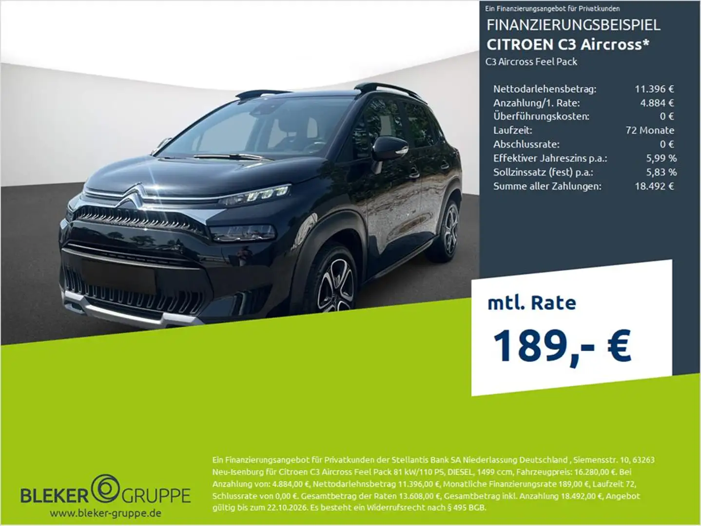 Citroen C3 Aircross Feel Pack Schwarz - 1