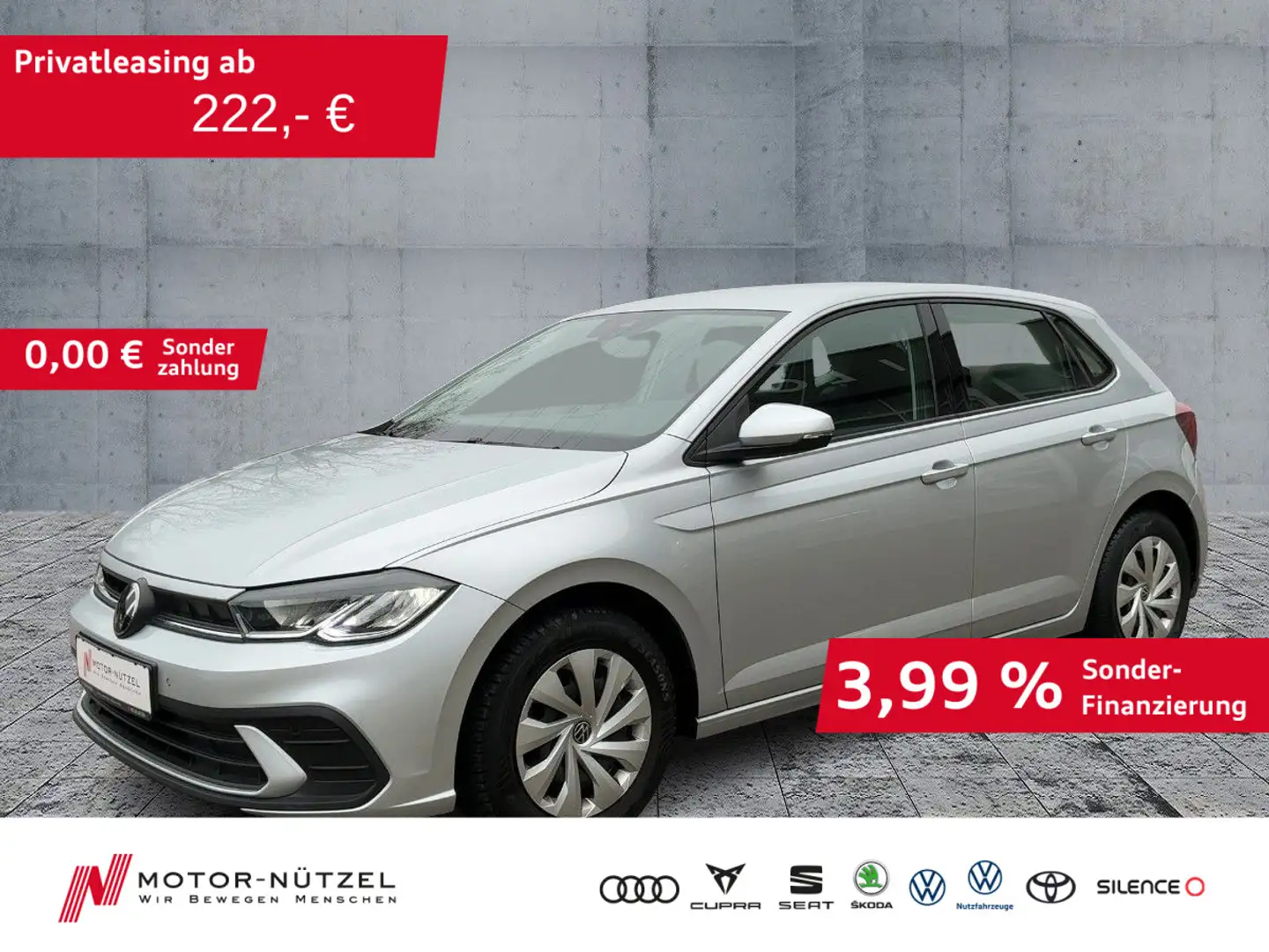 Volkswagen Polo 1.0 LIFE LED+NAVI+APP+BT+DAB+GRA+SHZ+PDC+VC Silber - 1