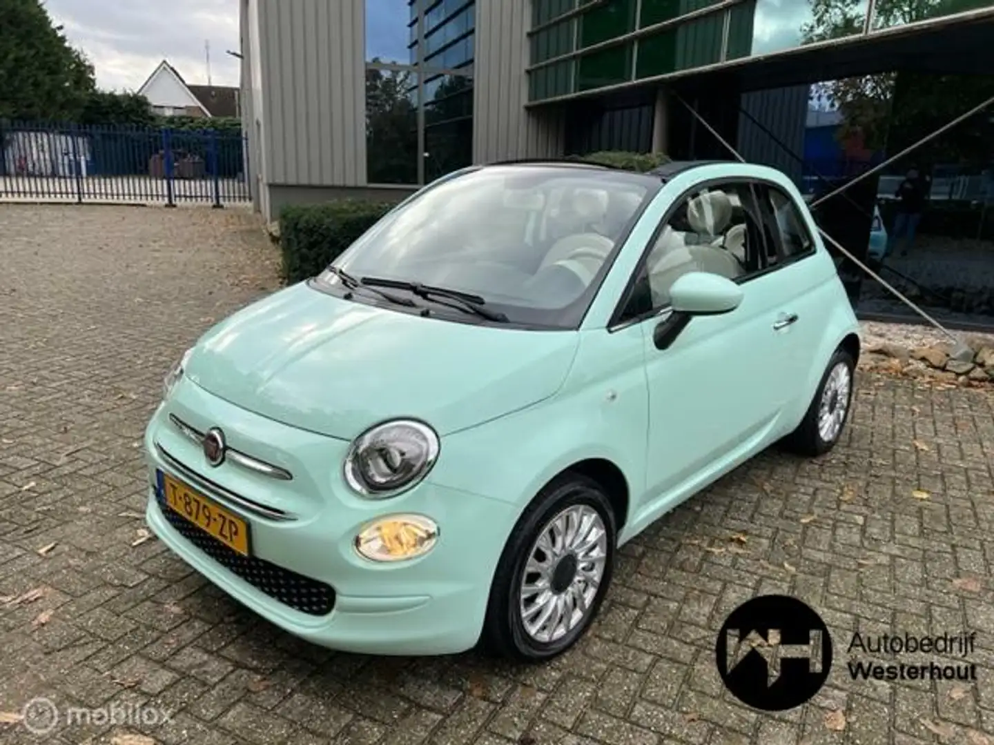 Fiat 500 1.2 Lounge Cabrio Airco Nieuwe model Groen - 2