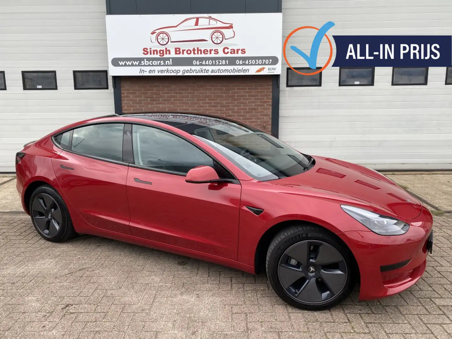 Tesla Model 3 Stnd+RWD 60kWh NAP GARANTIE TERKHAAK INRUIL MOG!!! Rood - 1