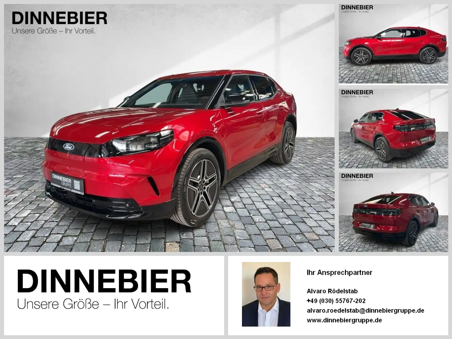 Ford Capri Premium Ext.Range 77kWh LED+Kamera+Navi Rood - 1